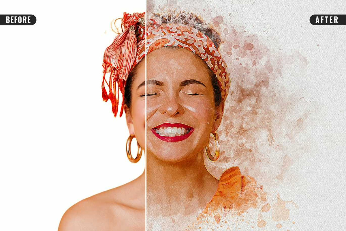 21 Painterly Watercolor Photoshop Effects Collection