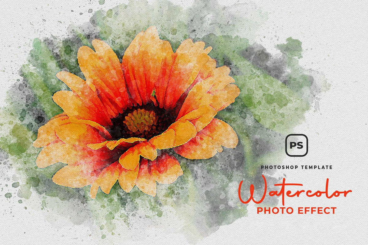 22 Fluid Watercolor Photoshop Effects Collection