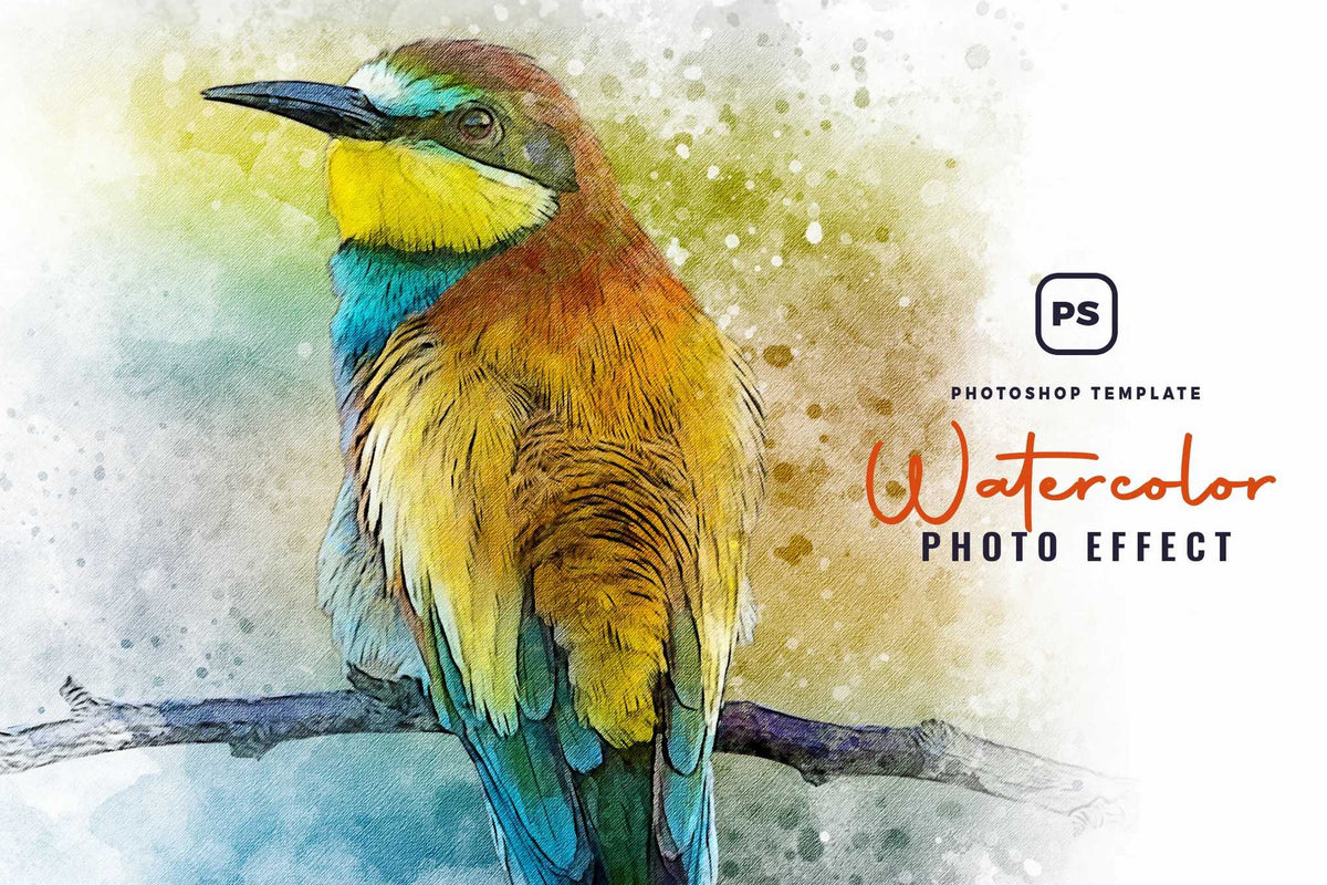 22 Fluid Watercolor Photoshop Effects Collection