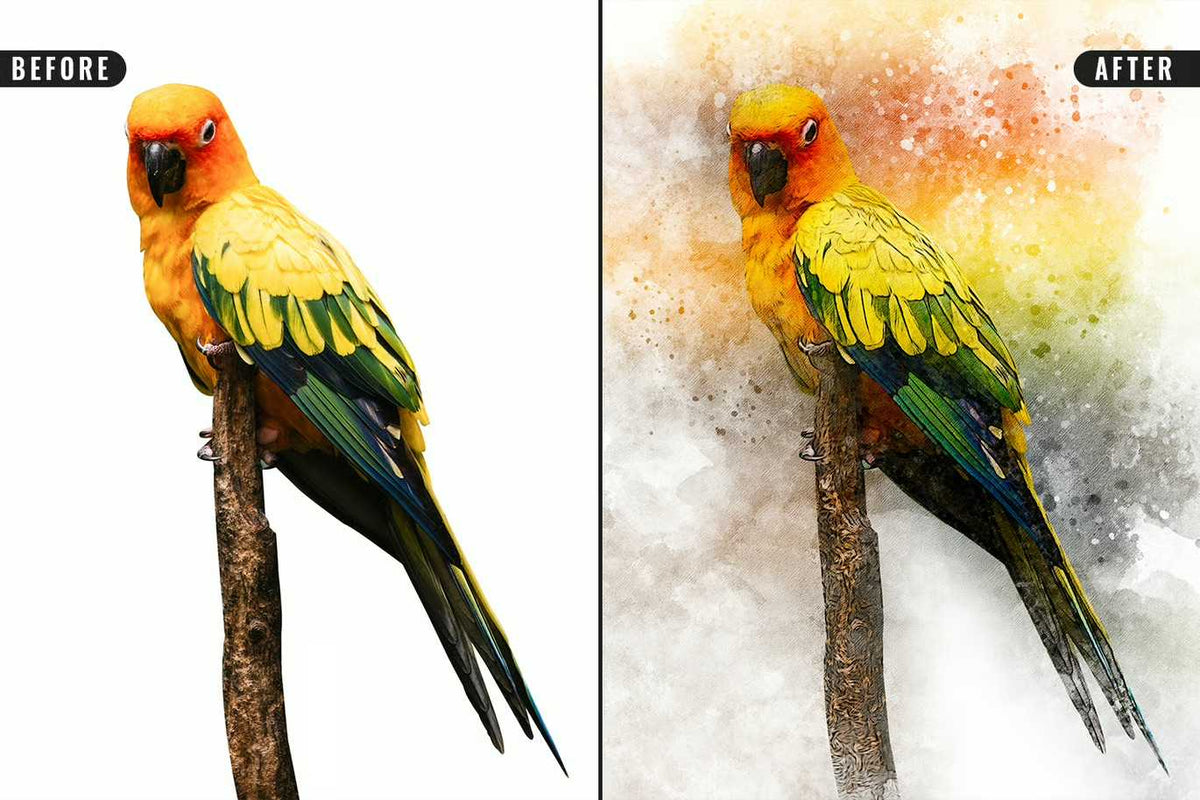 22 Fluid Watercolor Photoshop Effects Collection
