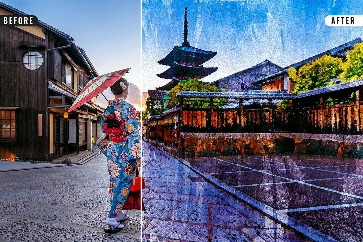21 Painterly Watercolor Photoshop Effects Collection