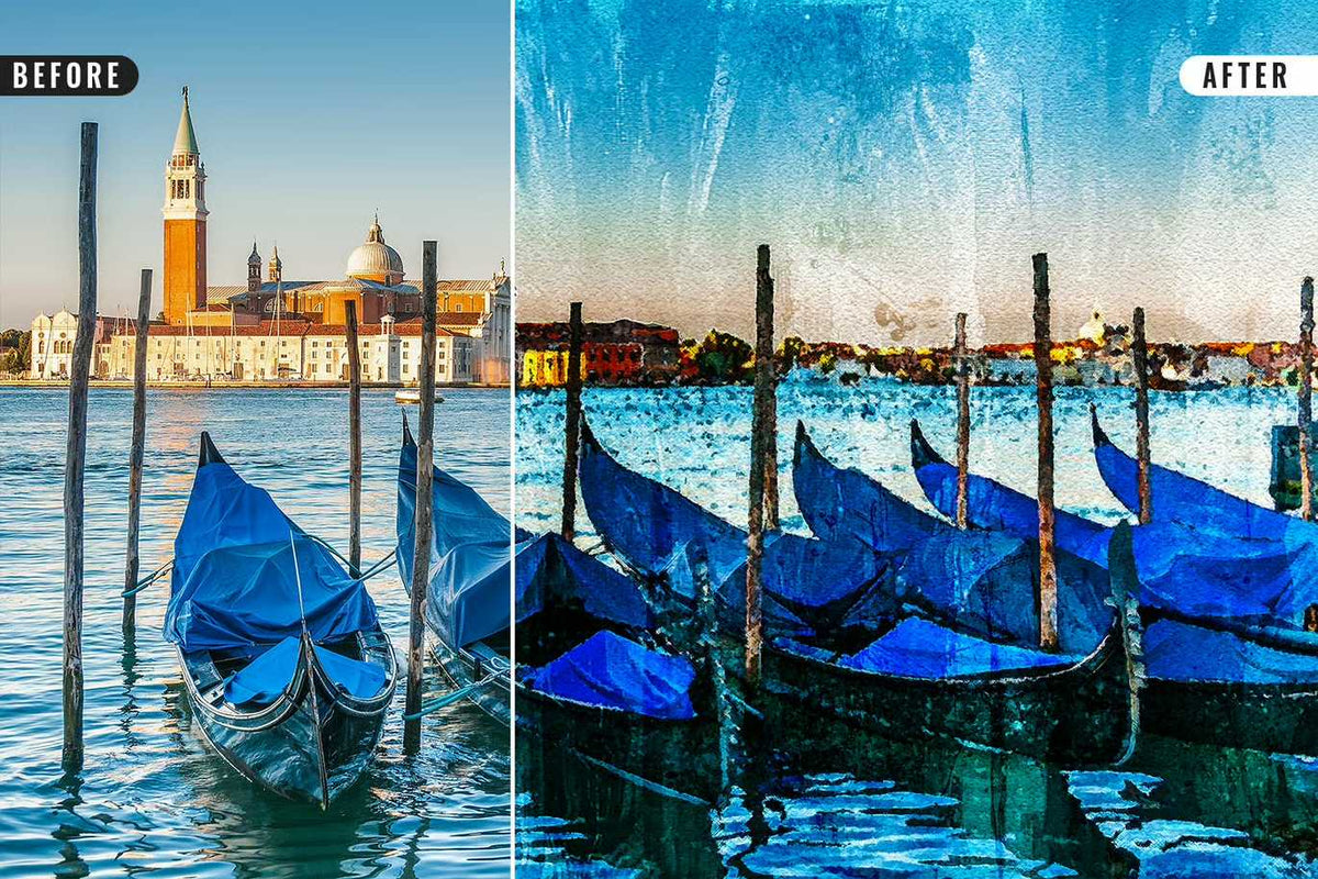 21 Painterly Watercolor Photoshop Effects Collection