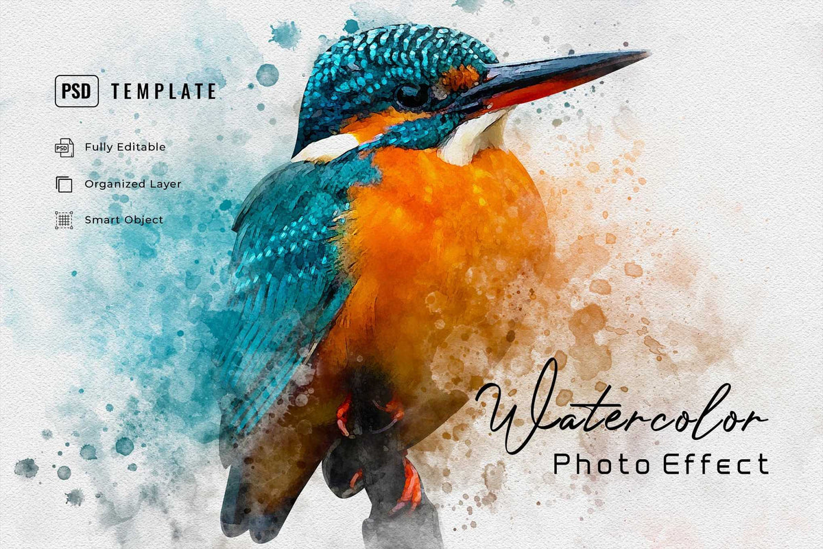 21 Painterly Watercolor Photoshop Effects Collection