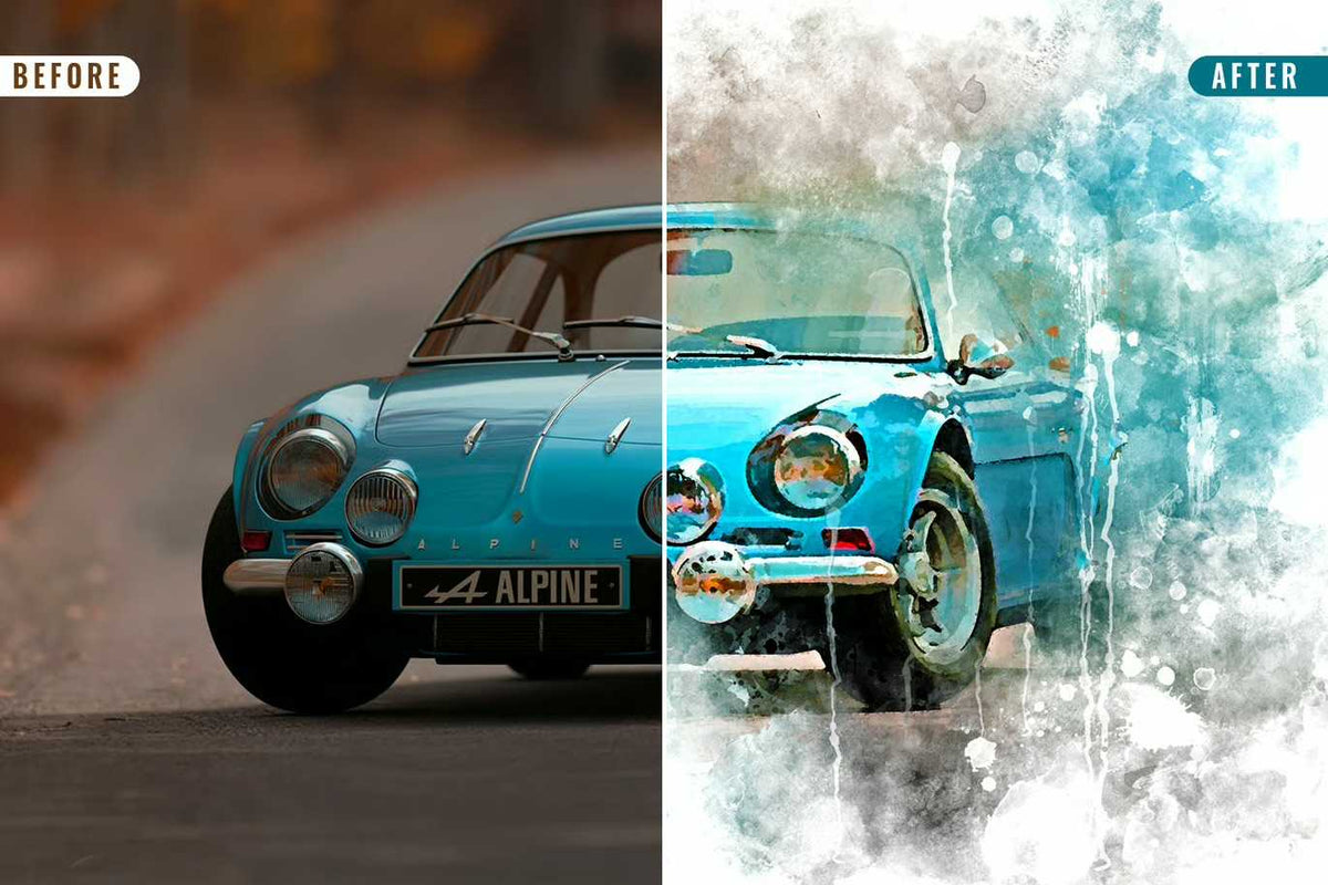 21 Painterly Watercolor Photoshop Effects Collection