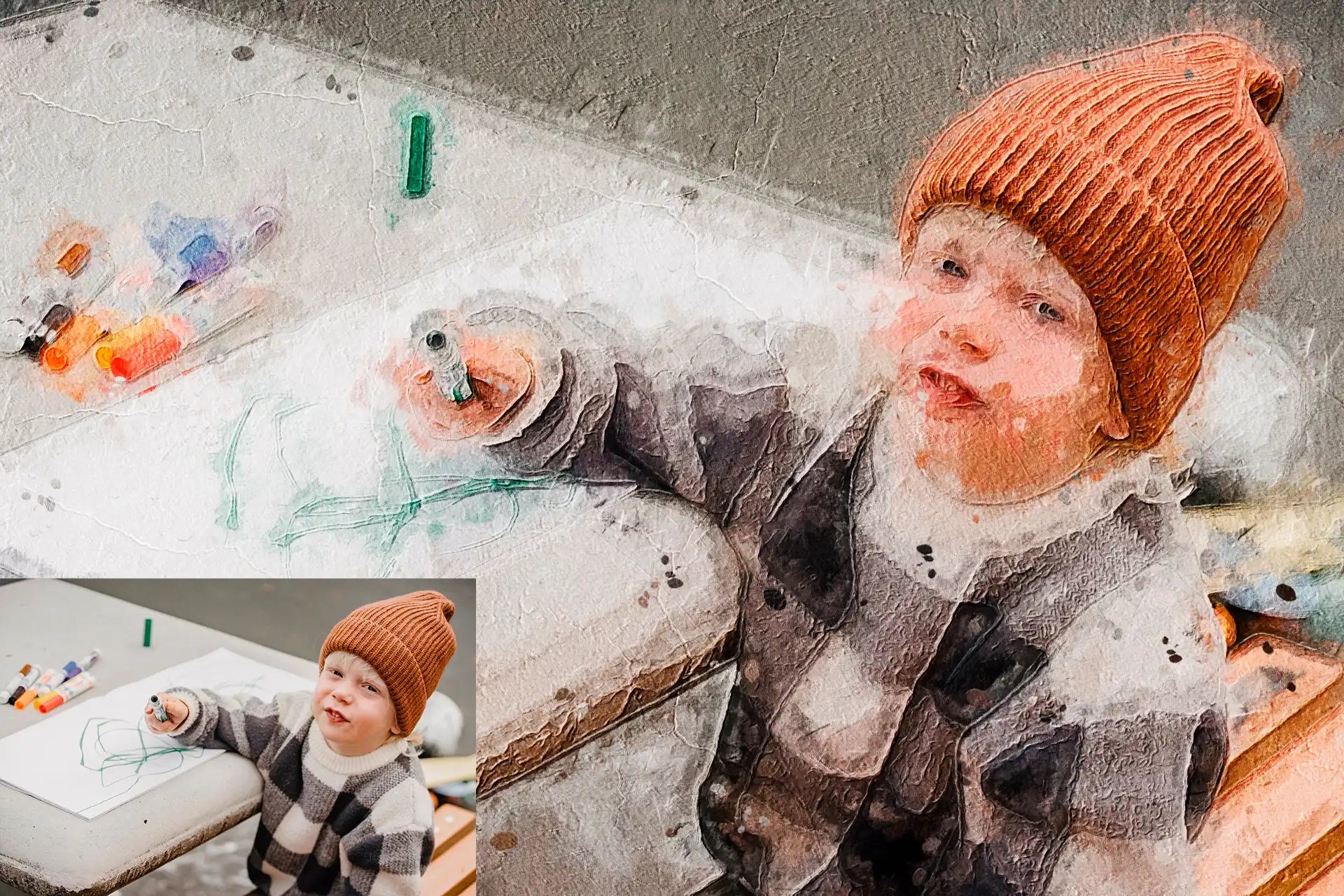 14 Plug And Play Painting Photoshop Actions Bundle - Photoboto