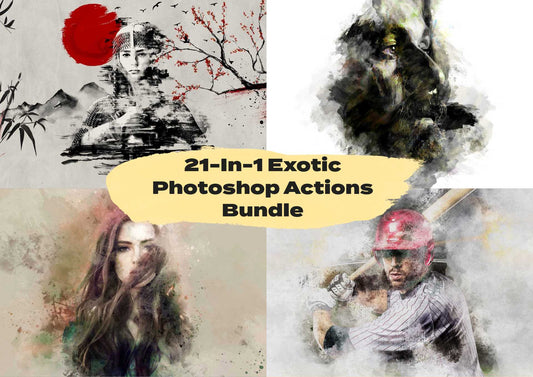 21-In-1 Exotic Photoshop Actions Bundle - Photoboto