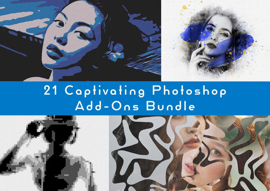 21 Captivating Photoshop Add-Ons Bundle - Photoboto