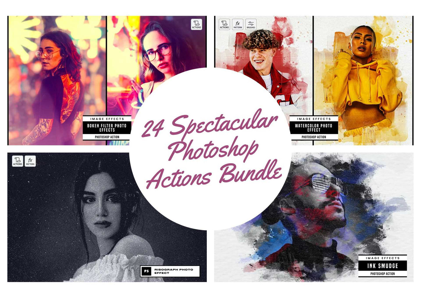 24 Spectacular Photoshop Actions Bundle - Photoboto