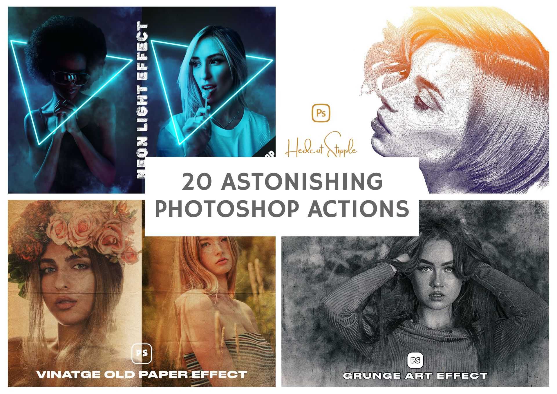 20 Astonishing Photoshop Actions Bundle - Photoboto