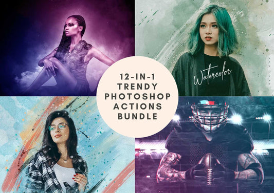 12-In-1 Trendy Photoshop Actions Bundle - Photoboto