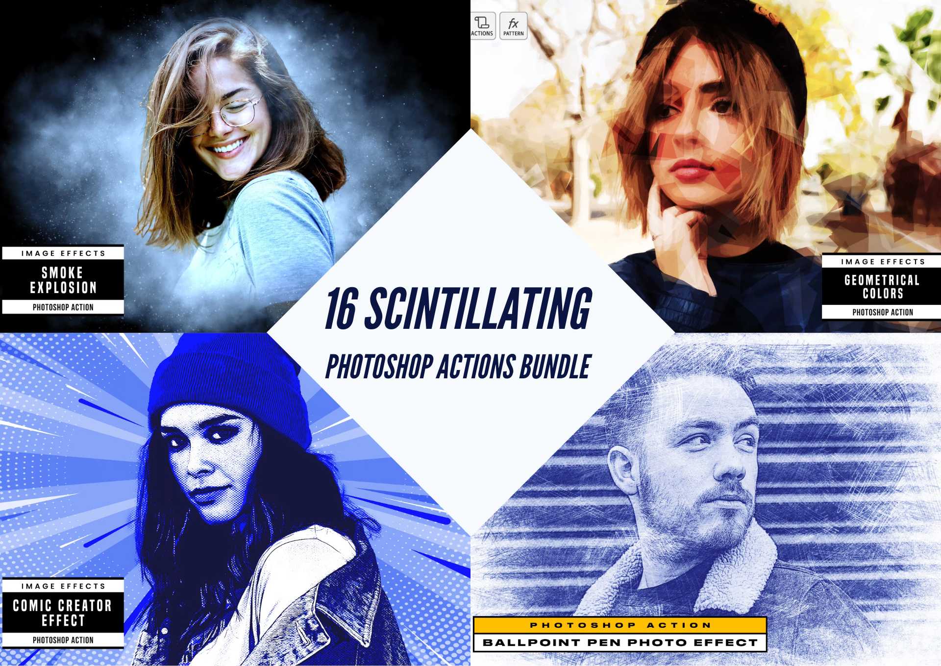 16 Scintillating Photoshop Actions Bundle - Photoboto