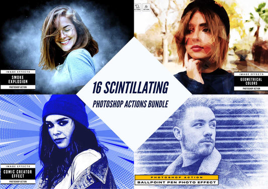 16 Scintillating Photoshop Actions Bundle - Photoboto