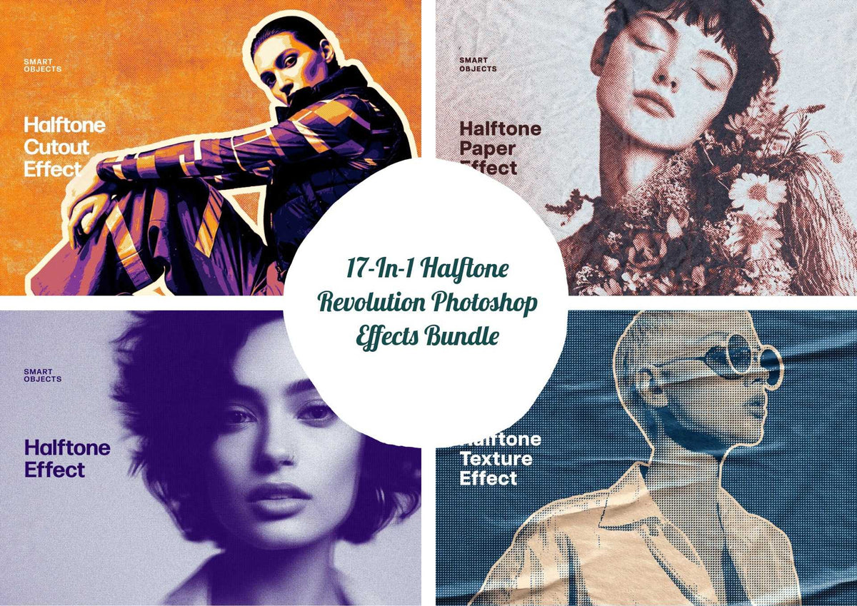17-In-1 Halftone Revolution Photoshop Effects Bundle