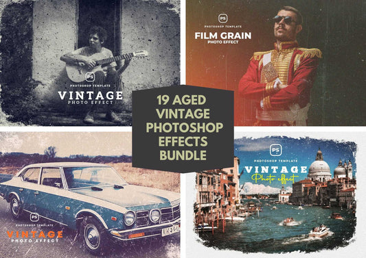 19 Aged Vintage Photoshop Effects Bundle