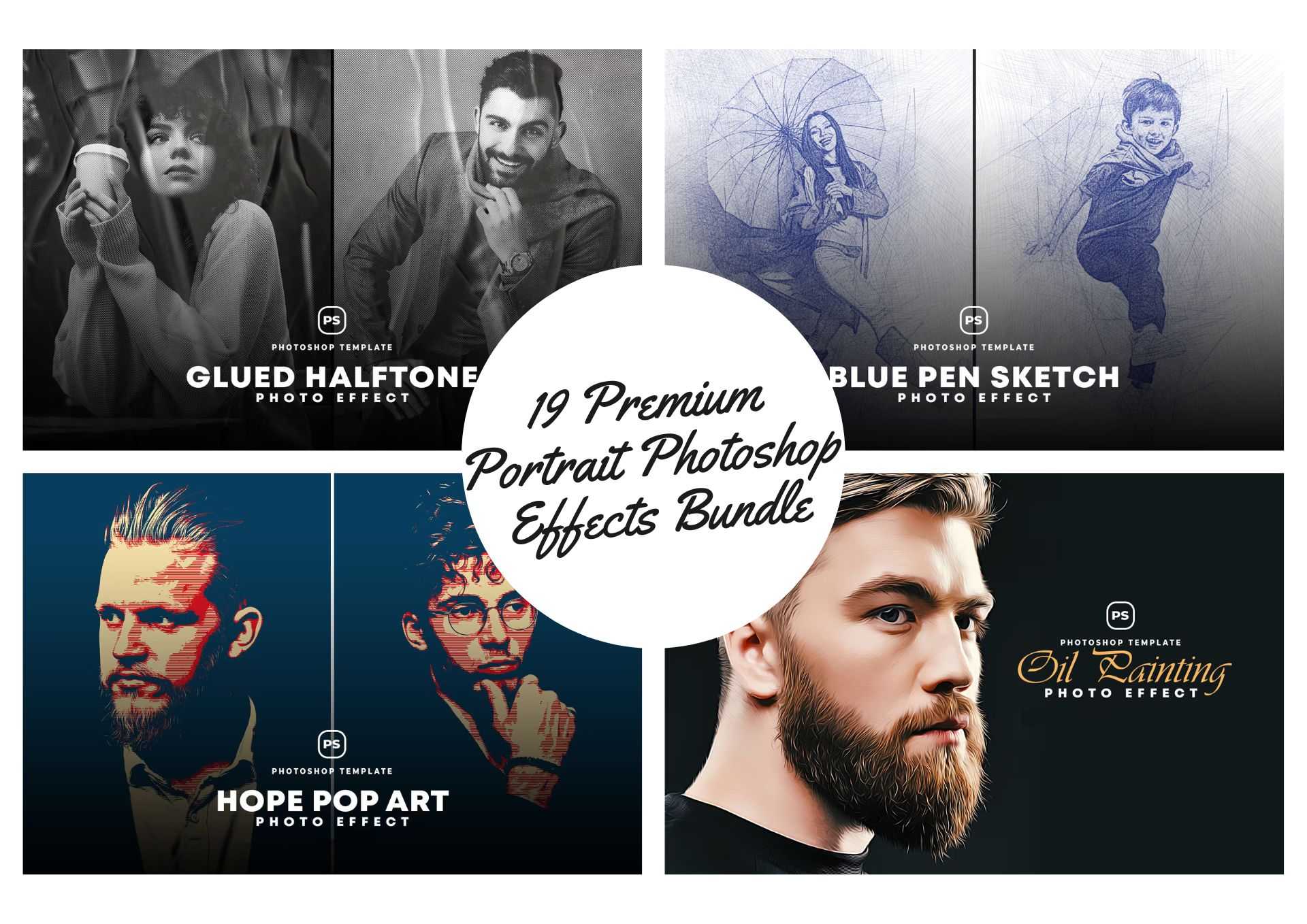 19 Premium Portrait Photoshop Effects Bundle – Photoboto