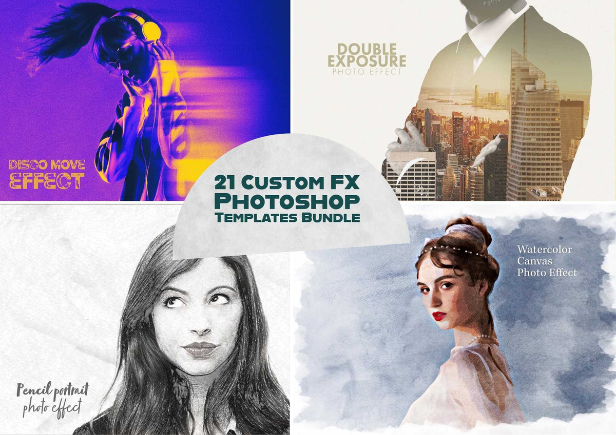 21 Custom FX Photoshop Templates Bundle – Photoboto