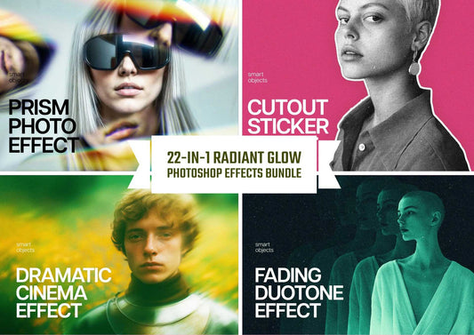 22-In-1 Radiant Glow Photoshop Effects Bundle