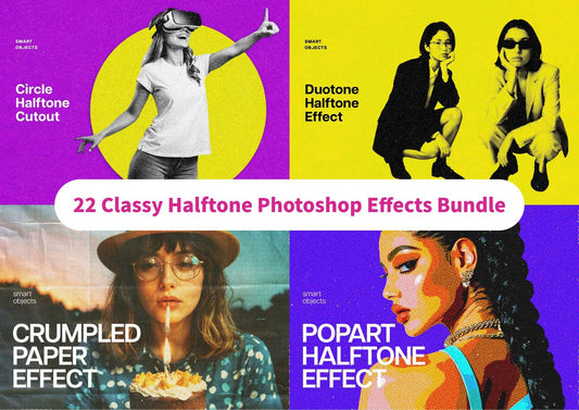 22 Classy Halftone Photoshop Effects Bundle