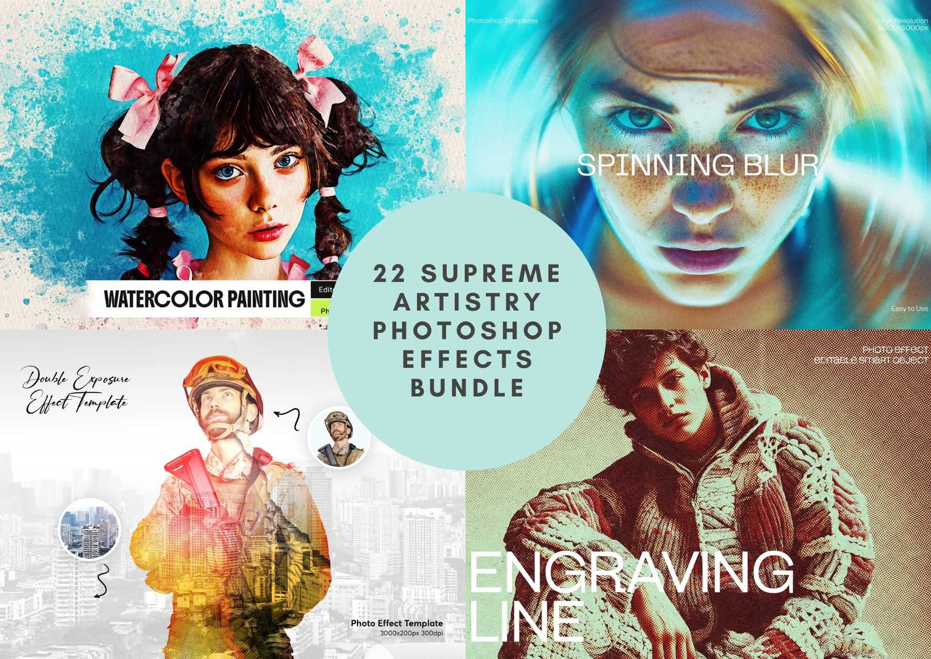 22 Supreme Artistry Photoshop Effects Bundle - Photoboto