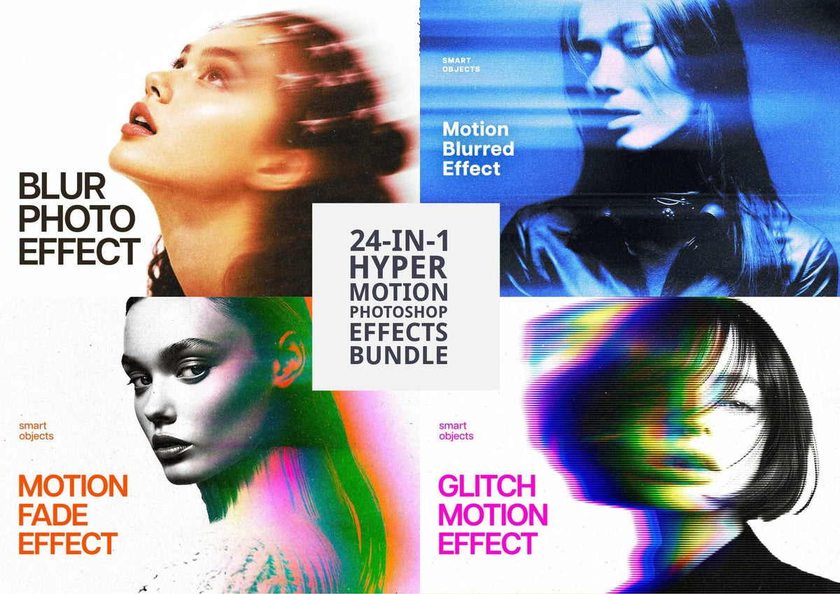 24-In-1 Hyper Motion Photoshop Effects Bundle