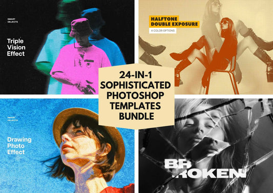 24-In-1 Sophisticated Photoshop Templates Bundle - Photoboto
