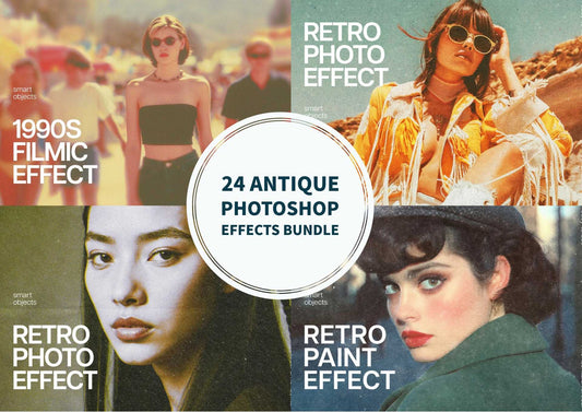 24 Antique Photoshop Effects Bundle