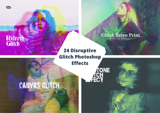 24 Disruptive Glitch Photoshop Effects - Photoboto