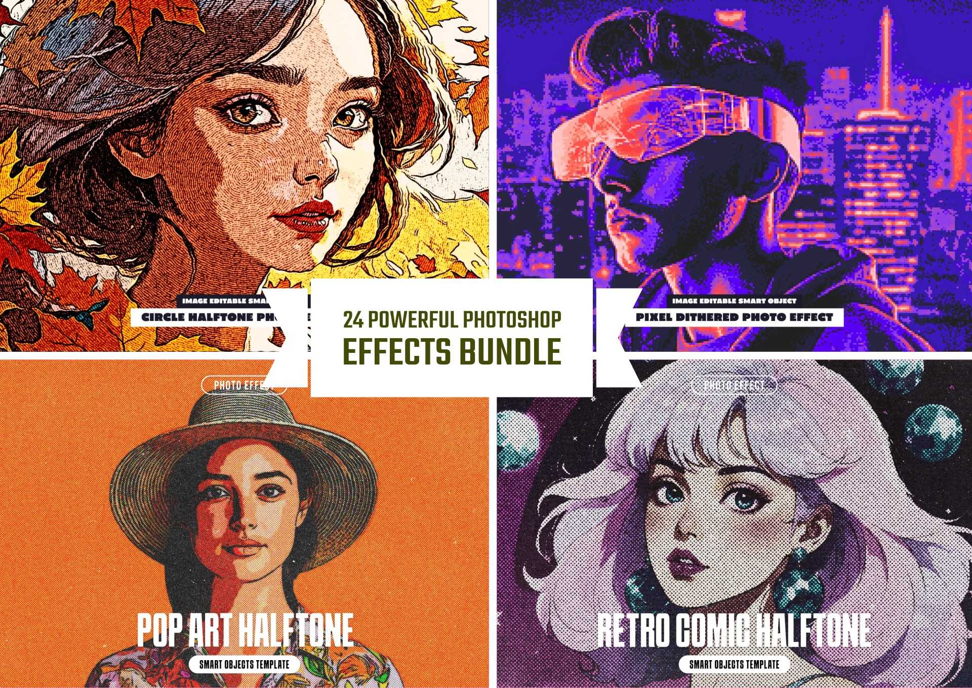 24 Powerful Photoshop Effects Bundle - Photoboto
