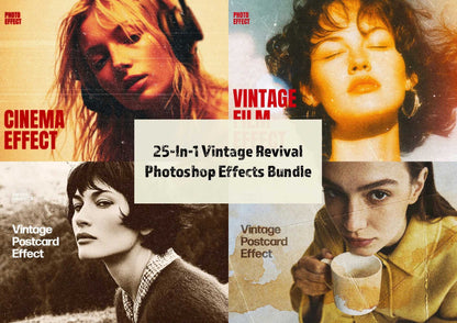 25-In-1 Vintage Revival Photoshop Effects Bundle