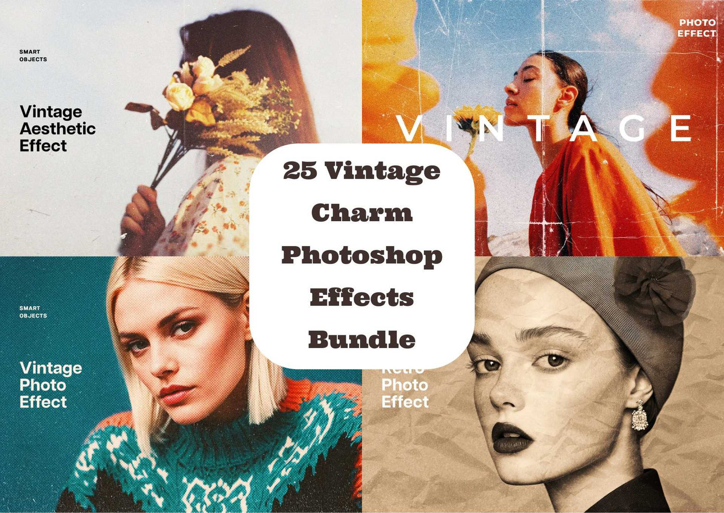 25 Vintage Charm Photoshop Effects Bundle