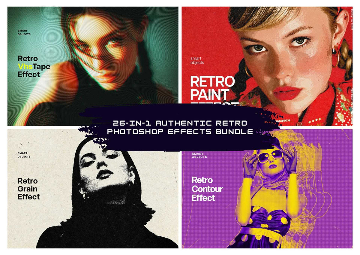 26-In-1 Authentic Retro Photoshop Effects Bundle