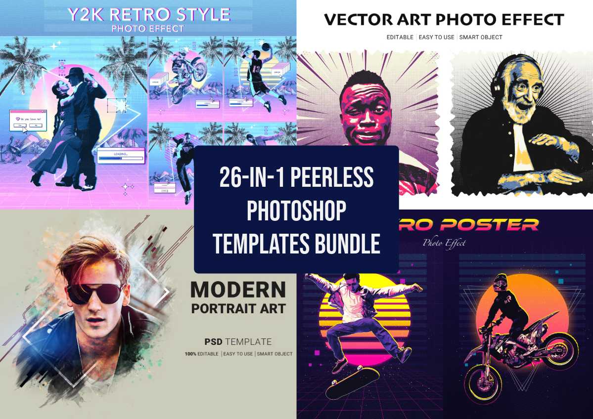 26-In-1 Peerless Photoshop Templates Bundle - Photoboto