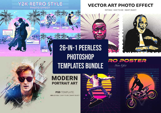26-In-1 Peerless Photoshop Templates Bundle - Photoboto