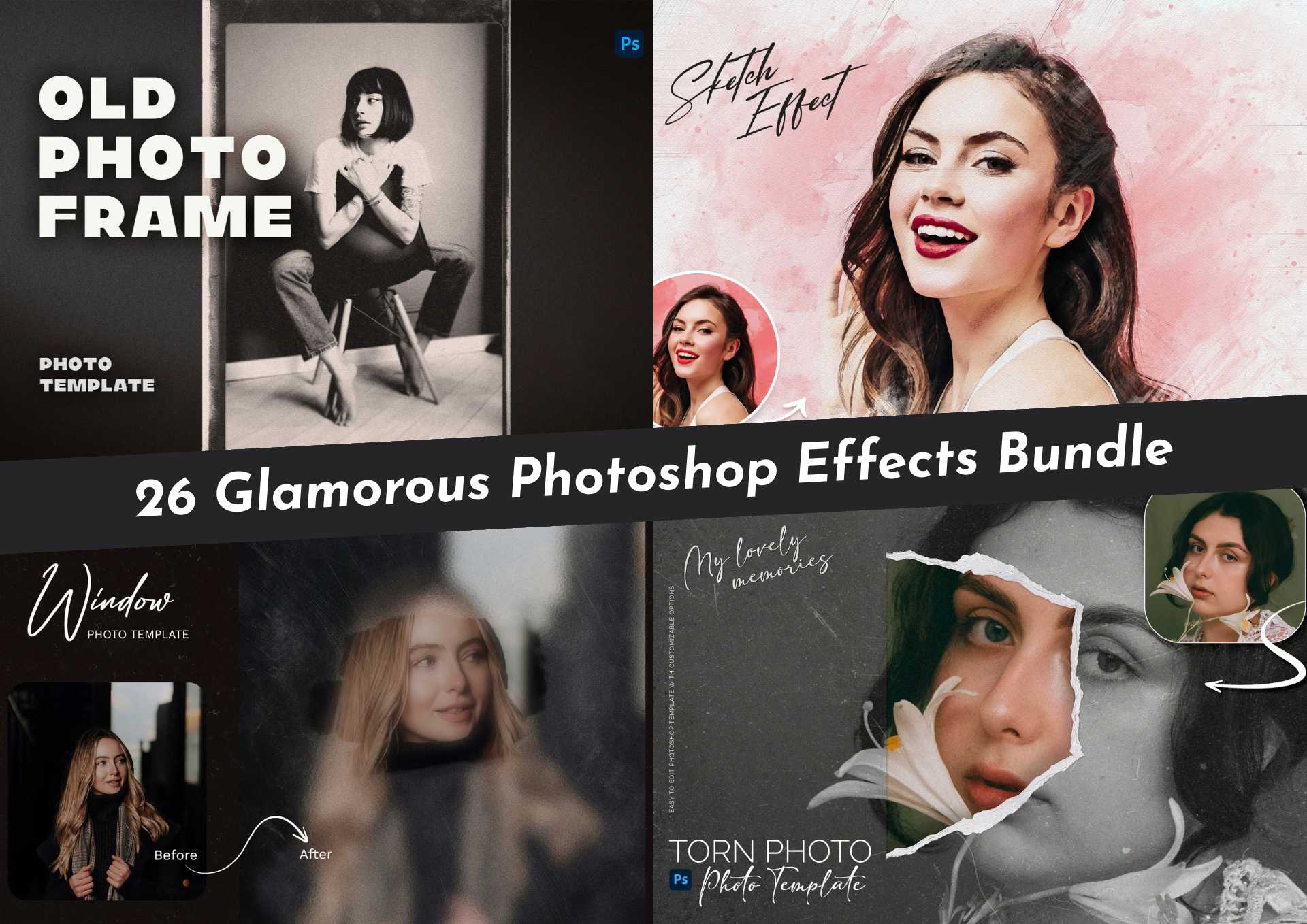 26 Glamorous Photoshop Effects Bundle - Photoboto