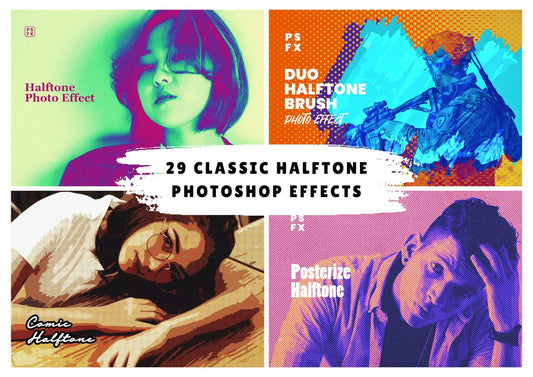 29 Classic Halftone Photoshop Effects - Photoboto