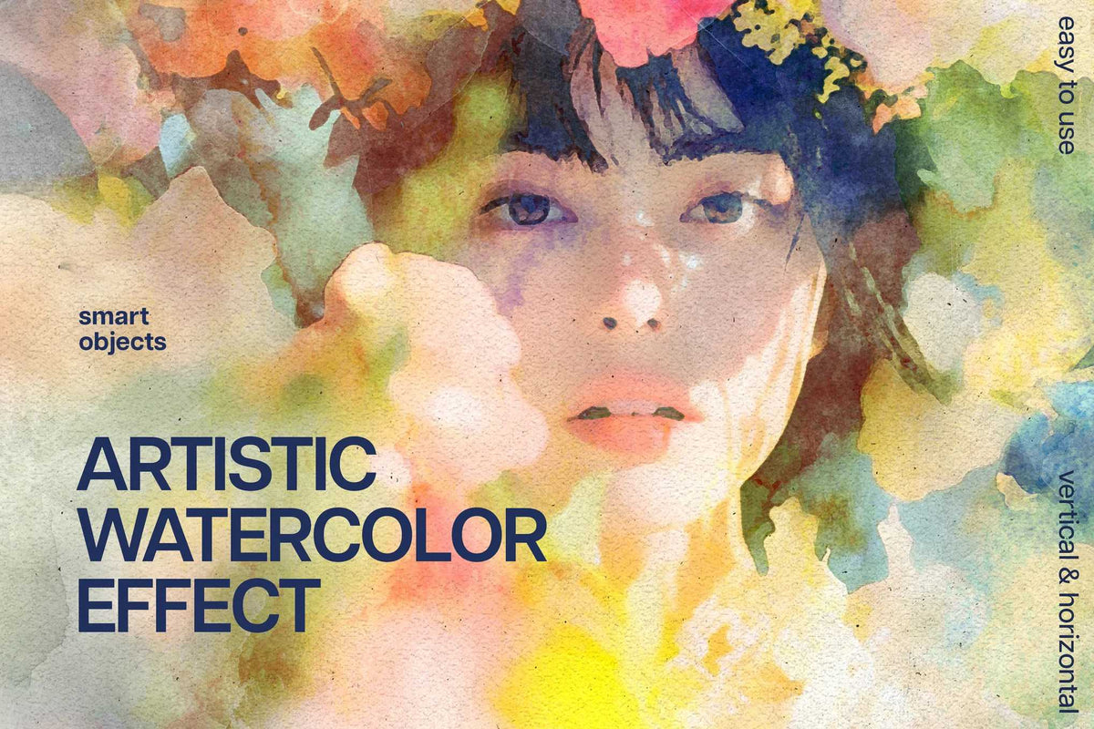 17-In-1 Textured Watercolor Photoshop Effects Bundle