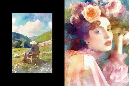 17-In-1 Textured Watercolor Photoshop Effects Bundle