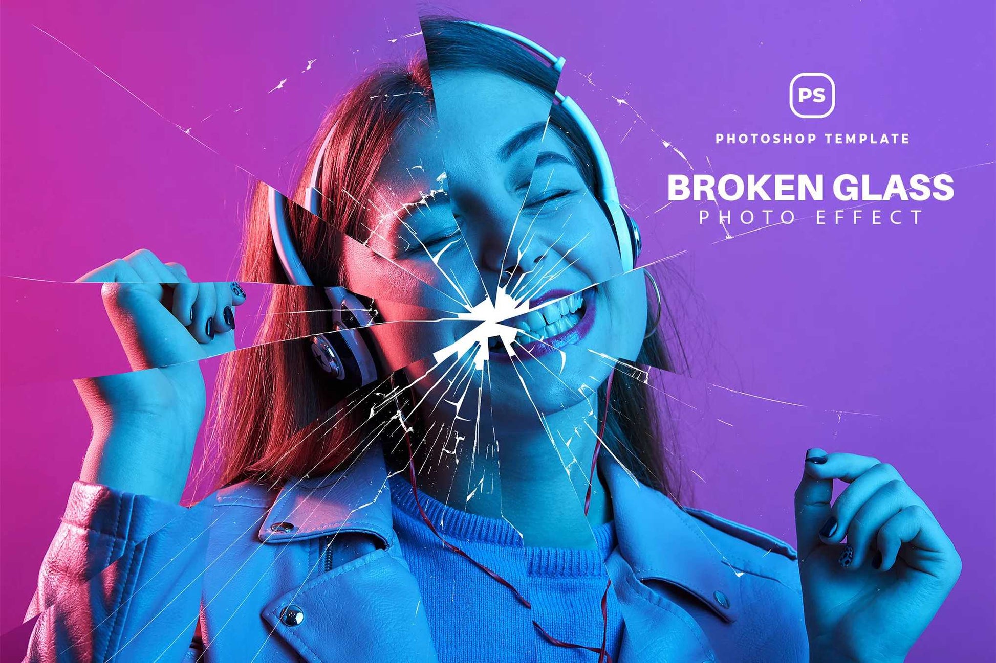 21-In-1 Broken Glass Photoshop Templates Bundle - Photoboto