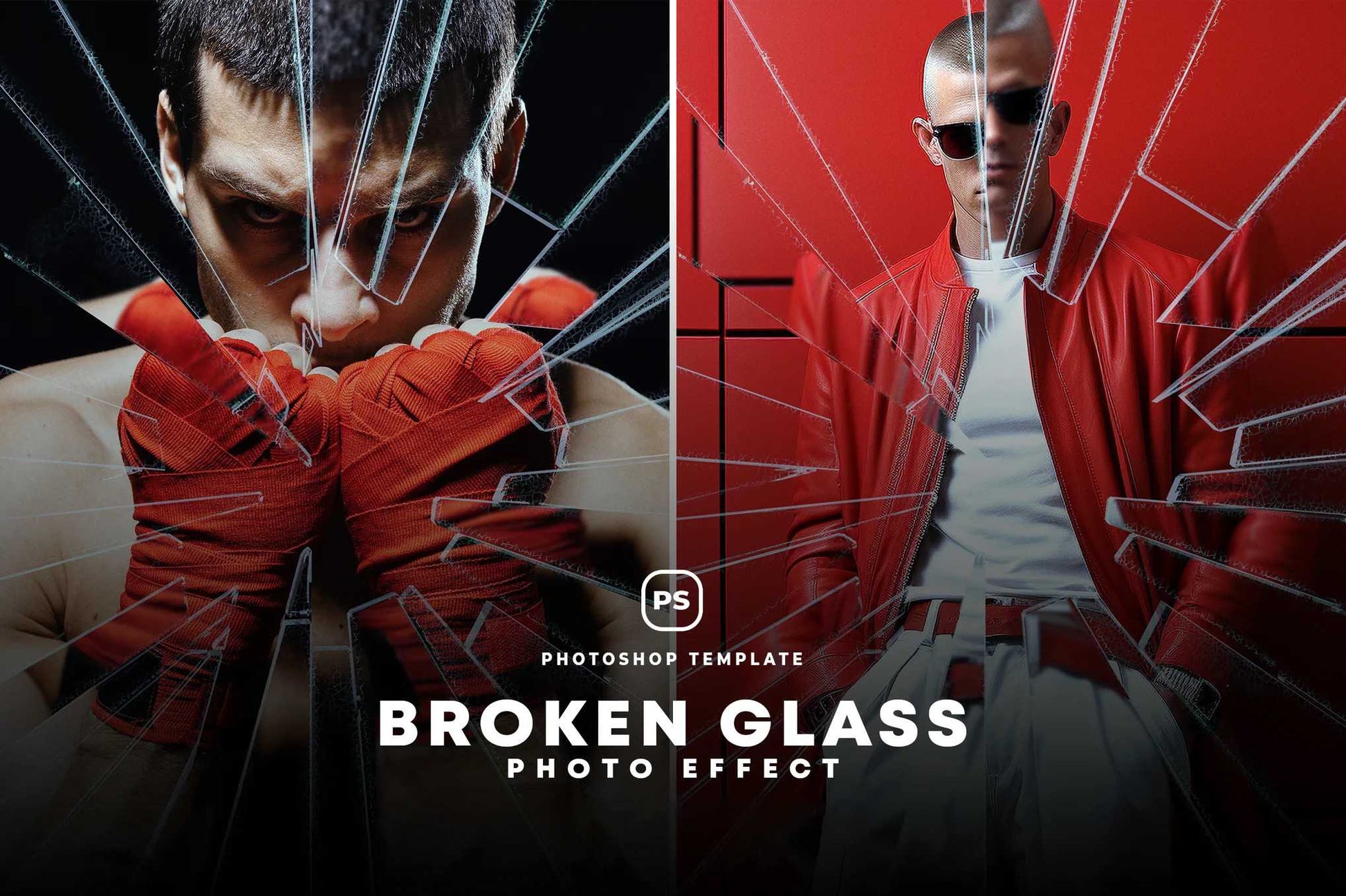 21-In-1 Broken Glass Photoshop Templates Bundle - Photoboto