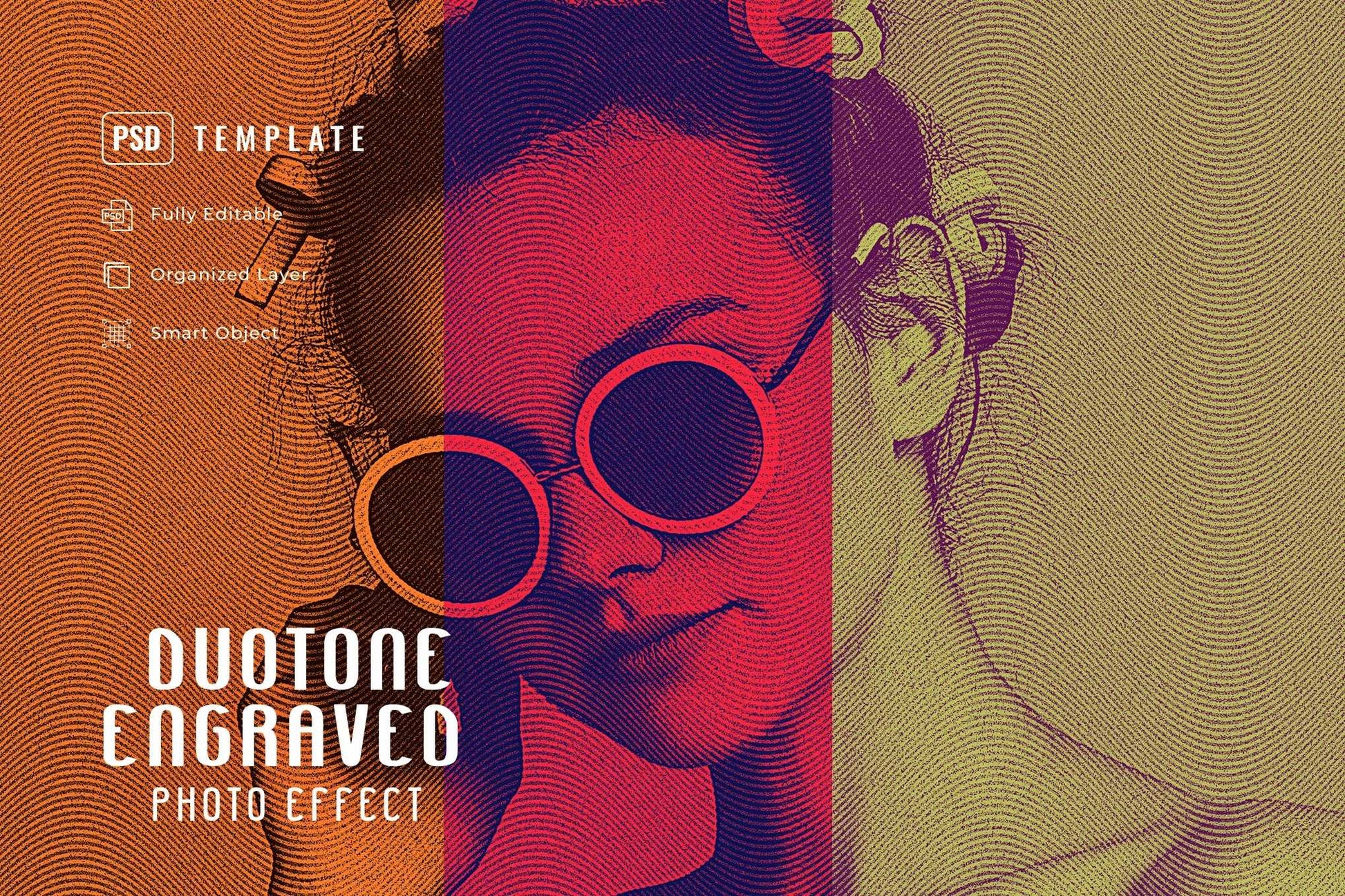 16 Retro Engraved Photoshop Templates Bundle - Photoboto