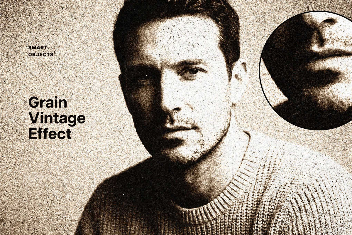 30-In-1 Vintage Grain Photoshop Effects Bundle