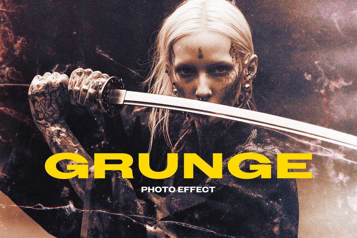 23-In-1 Gritty Grunge Photoshop Effects Bundle
