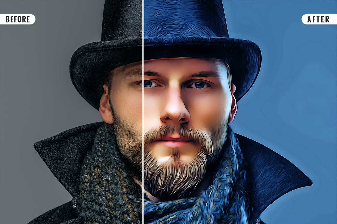 18-In-1 Smooth Oil Painting Photoshop Effects Bundle