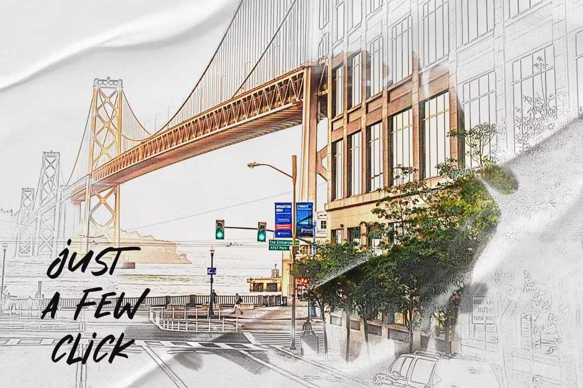 26 Pencil Drawing Photoshop Template Bundle - Photoboto
