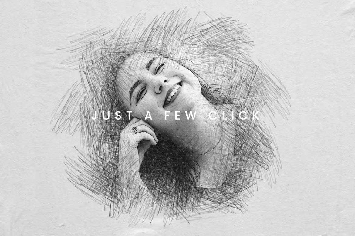 26 Pencil Drawing Photoshop Template Bundle - Photoboto