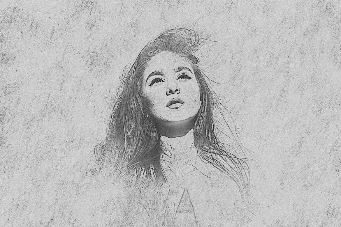 26 Pencil Drawing Photoshop Template Bundle - Photoboto