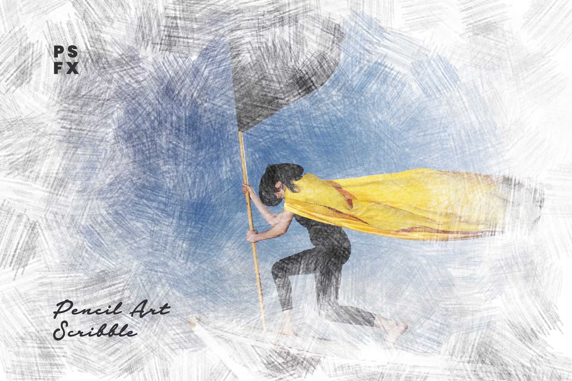 26 Pencil Drawing Photoshop Template Bundle - Photoboto