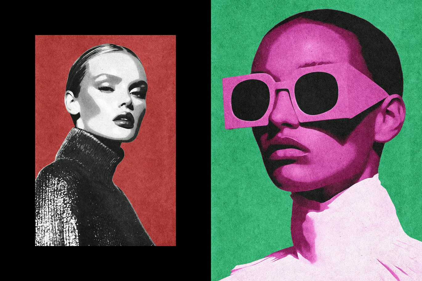 21 Screenprint Photoshop Effects Bundle