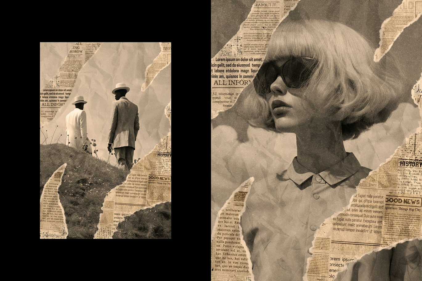 24 Authentic Retro Photoshop Templates Collection - Photoboto