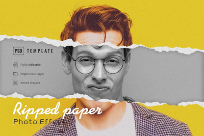 19 Studio-Grade Ripped Paper Photoshop Effects Bundle